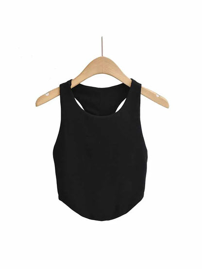 2024 Summer Womens Double Curve Backless Crop Tank Top