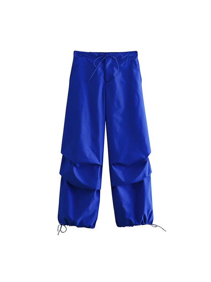 Women Parachute Cargo Pants High Waist Jogger Boot Cut