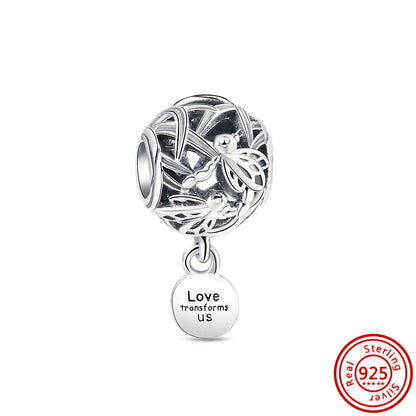 Silver Animal Hearts Infinity Crown Bead Charms Bracelet for Women 925 Sterling Silver Jewelry Y027