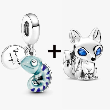 Chameleon and Turtle Pendant Beads for Charm Bracelets Jewelry Gift BD07