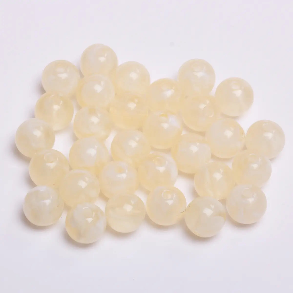 Fashion Round Resin Beads 8mm Imitation Jade for Jewelry Making 50 Pcs