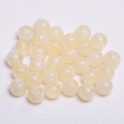 Fashion Round Resin Beads 8mm Imitation Jade for Jewelry Making 50 Pcs