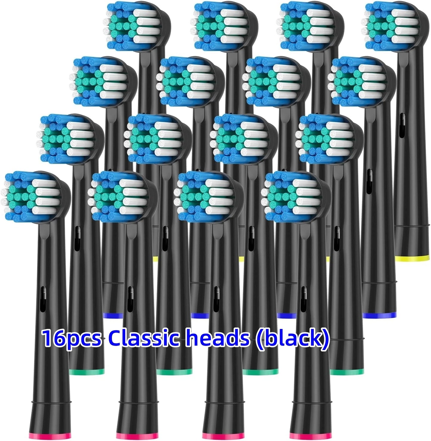 16/20PCS Brush Head Nozzles for Oral B Electric Toothbrush 16 Classic (black)