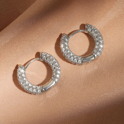Zakol Turquoise Zircon Hoop Earrings for Women with Brilliant Cubic Zirconia Luxury Party Jewelry