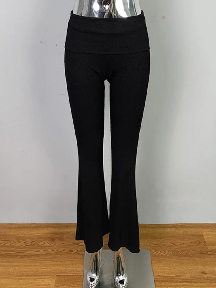 Women Y2K Chic Floor Length Mid Waist Drawstring Pants