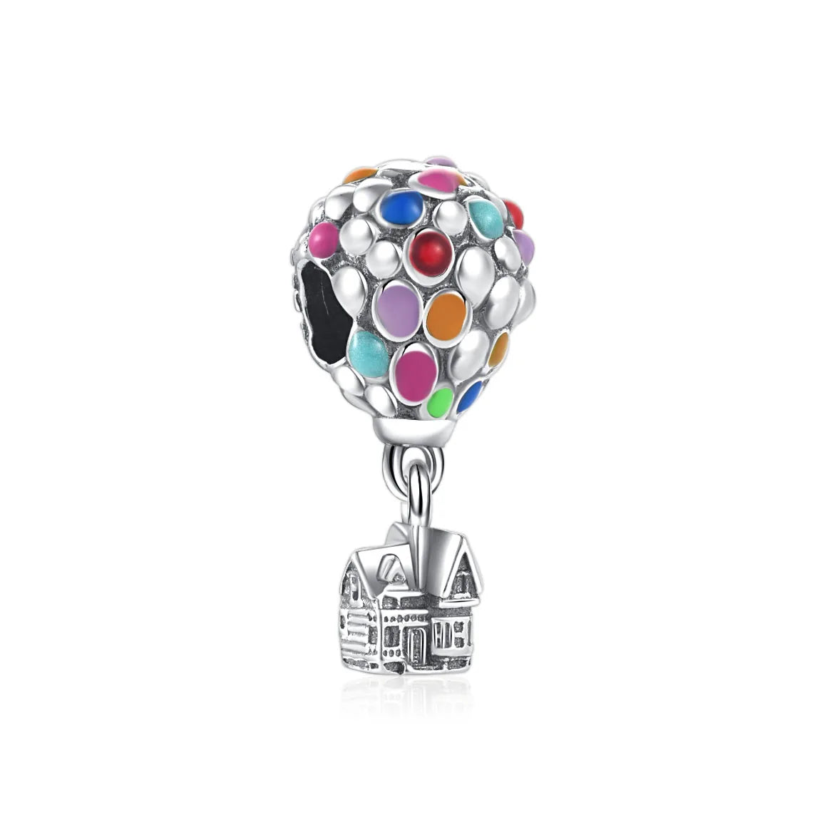 925 Silver Flower Bead Pendant for European Bracelet DIY Jewelry P489