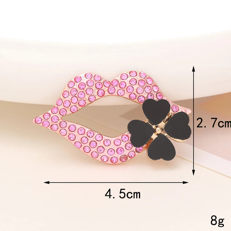 3D Pink Lip Nail Charms Luxury Metal Nail Art Jewelry for DIY Manicure Decoration