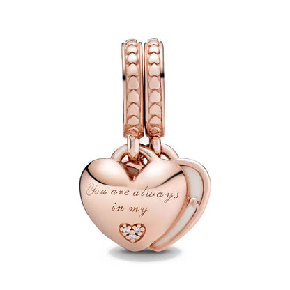 Exquisite 925 Silver Heart-Shaped Dog Paw Beads and Castle Pendant for European Original Bracelet DIY Accessories