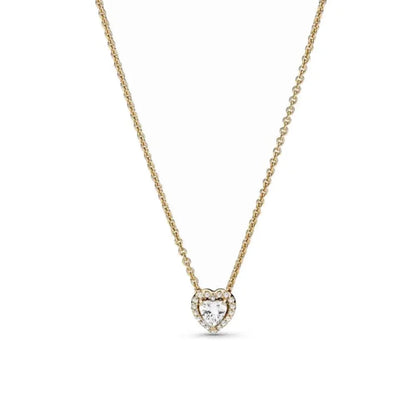 925 Silver Heart-Shaped Necklace with Purple Blue Green Zircon for Exquisite Jewelry Gifts for Women