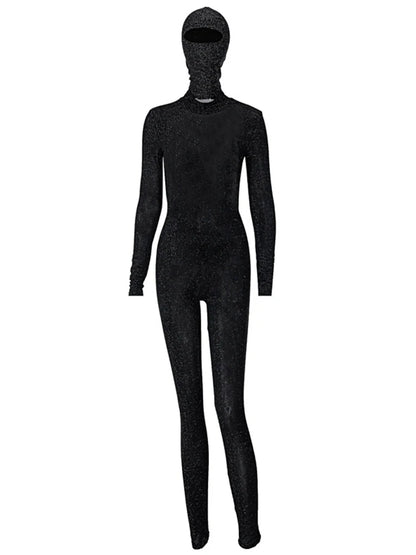Black Backless Bodycon Jumpsuit For Women Streetwear 2025