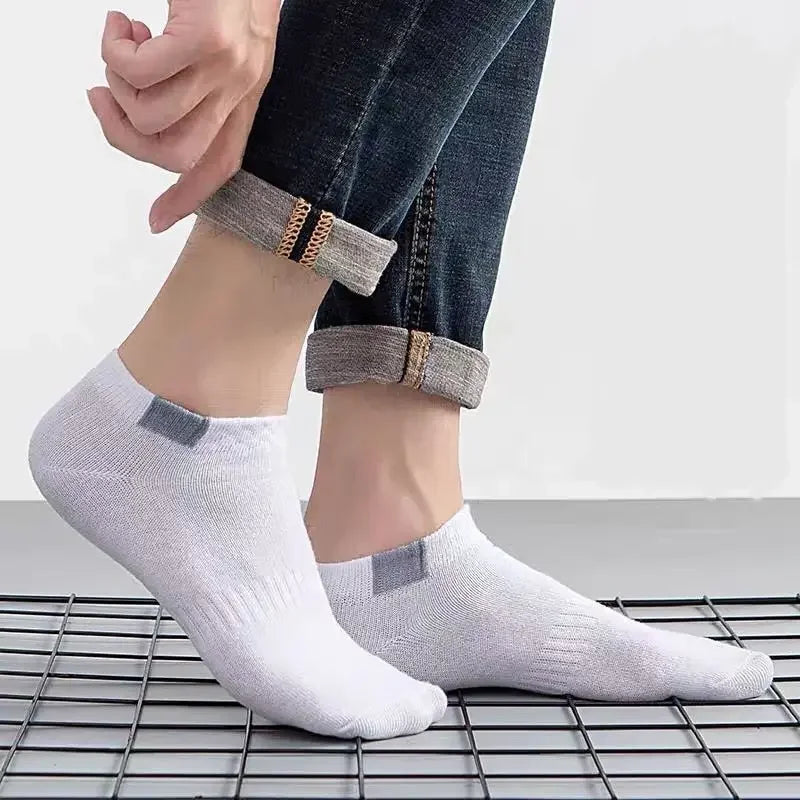 5 Pairs Fashionable Cloth Standard Boat Socks For Men