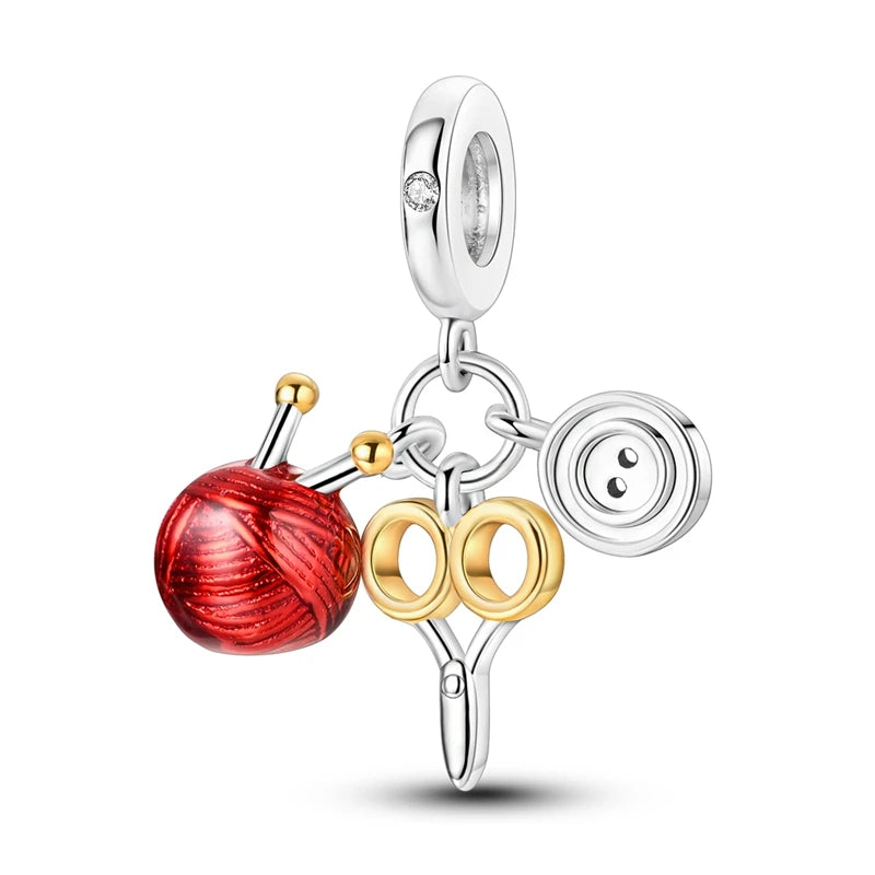 Sterling Silver Snowman Charm Beads for Bracelets Jewelry Gift KTC1395