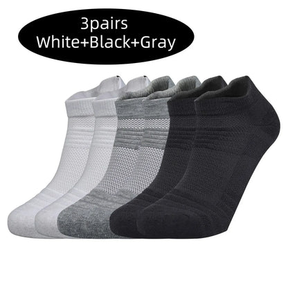 3 Pairs Unisex Performance Running Socks Breathable Cushion Ankle Support Anti Slip Sports Socks for Men and Women