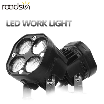 Square LED Work Light Bar 40W Super Bright 12V Flood Beam Motorcycle Driving Fog Lamp