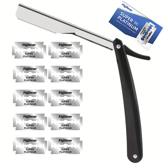 Manual Shaver for Men Stainless Steel Safety Razor Barbershop Quality Easy to Use with Replacement Blades