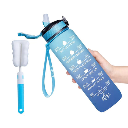 32 Oz Motivational Water Bottle With Straw And Strap