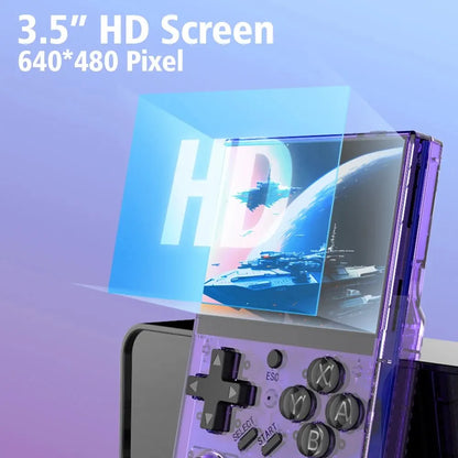 BOYHOM R35PlUS Retro Handheld Game Console 3.5 Inch Video Game Console Linux System Double Joystick Portable Pocket Video Player