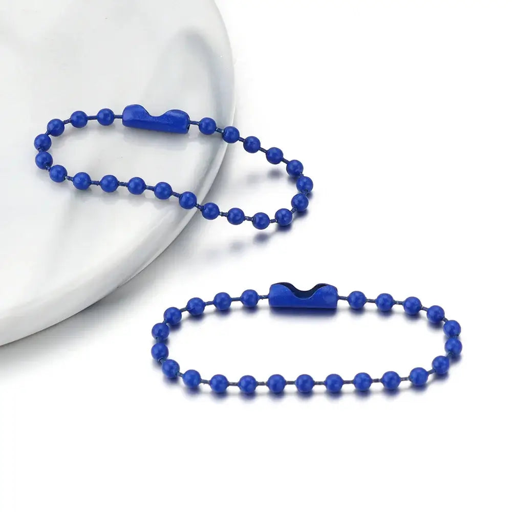 100Pcs Lot 10Cm Iron Colorful Ball Bead Chain for DIY Jewelry Making dark blue