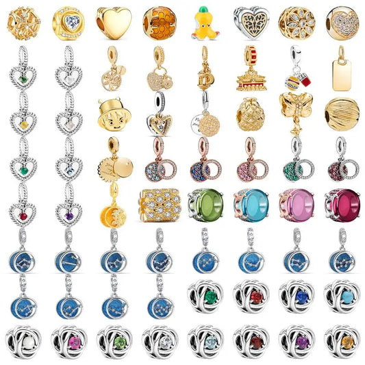 Fit Original Pantaro 925 Silver Zodiac Charm Bracelet with Colorful Zircon Beads