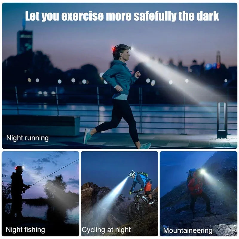 Super Bright LED Induction Headlamp USB Rechargeable Waterproof Torch