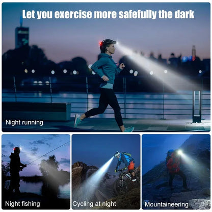 Super Bright LED Induction Headlamp USB Rechargeable Waterproof Torch