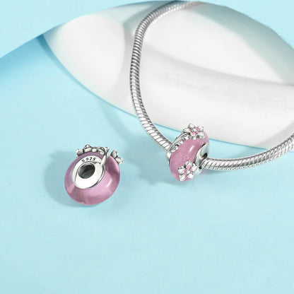 Colorful Flower Murano Glass Charm 925 Sterling Silver Top Rated DIY Jewelry for Bracelets and Necklaces