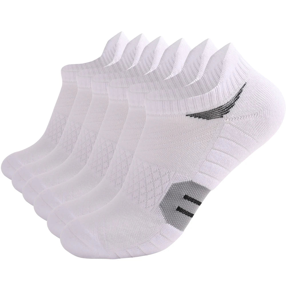 6 Pairs Men Sports Running Heavy Cushion Anti Slip Socks
