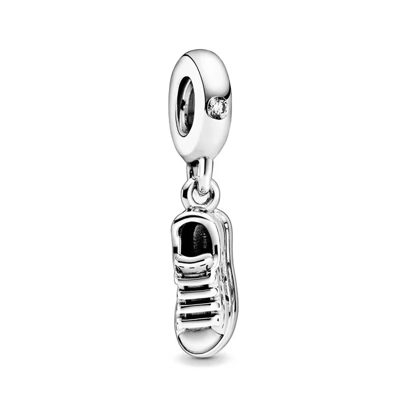 Spring Charms 925 Silver Football Mother Son Dog Pendant Bead Jewelry for European Bracelets and Necklaces