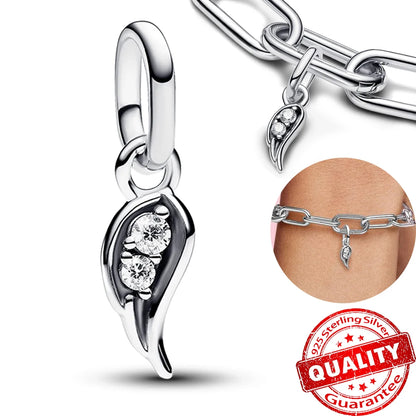 Elegant 925 Sterling Silver Pearl Heart Key Pendant for Bracelets and Necklaces FCC310