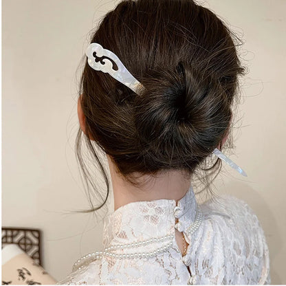Vintage Chinese Acetate Resin Hair Stick for Women - Elegant Wedding Hairpin Jewelry Accessories