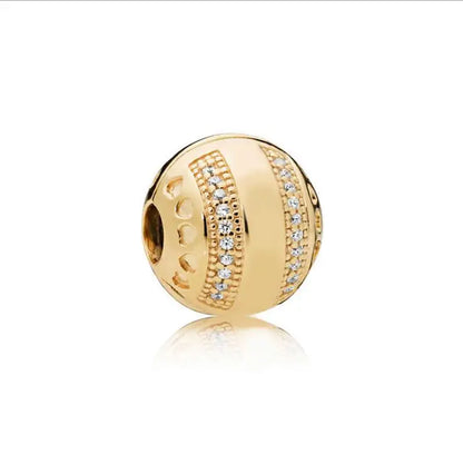 Gold Color Key Lock Cactus Pendant Bead for DIY European 925 Sterling Silver Bracelet and Necklace Jewelry for Women