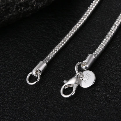 Sterling Silver Snake Chain Necklace 40cm to 75cm Available in 1MM 2MM 3MM Perfect for Pendants 3MM