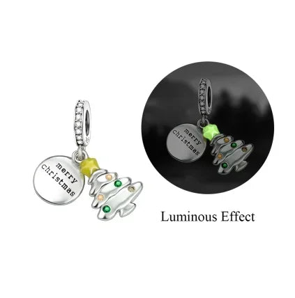 Festive Charm 925 Sterling Silver Christmas Bell Trojan Candy Zircon Bead for Bracelet and Necklace DIY Fine Jewelry Gift