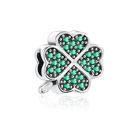 Sterling Silver Four-Leaf Clover Charm Bracelet for Women B969zhu