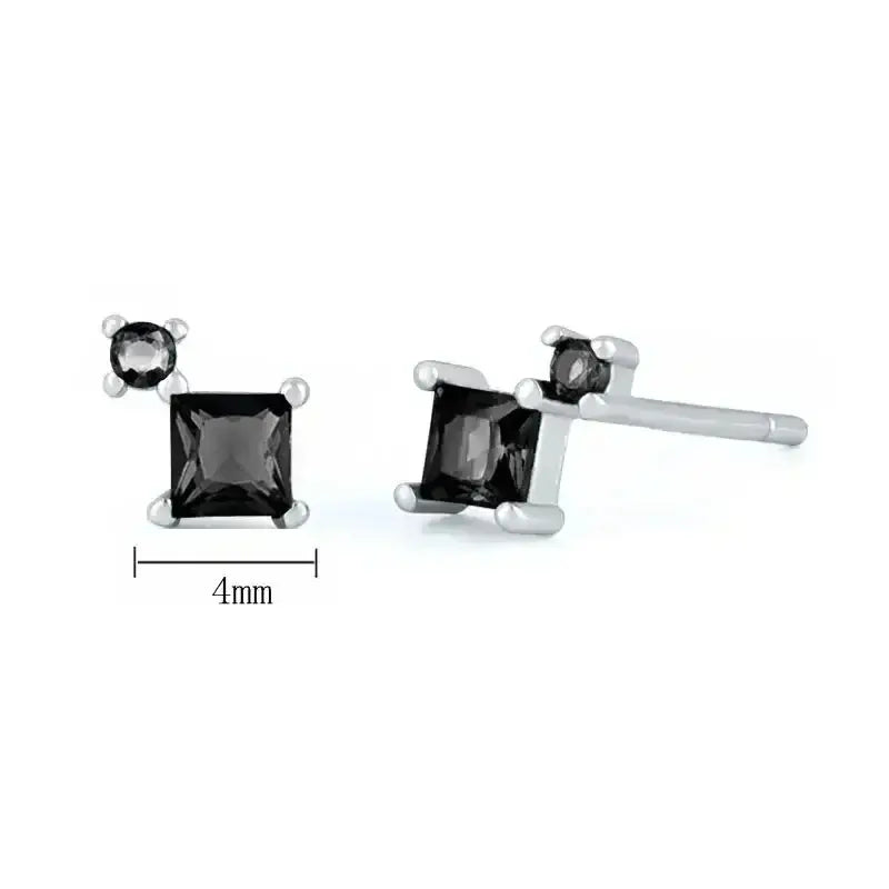 925 Sterling Silver Tiny Stud Earrings Colorful Crystal Luxury Jewelry LN1055-2-2
