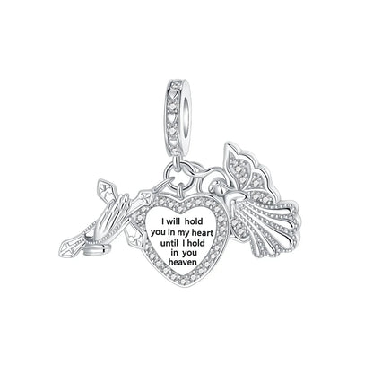 Sparkling Birthstone Heart Charm 925 Sterling Silver Pendant Bead for Mom DIY Jewelry Gift