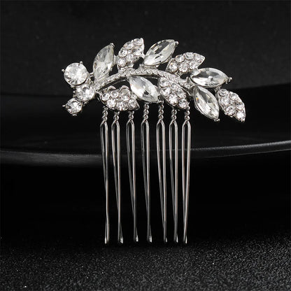 Efily Classic Silver Wedding Hair Combs - Crystal Rhinestone Bridal Accessories