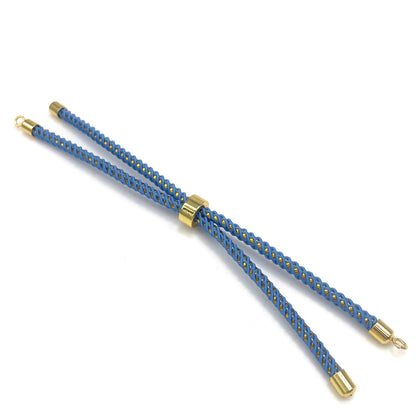 Adjustable Nylon Rope Bracelet Set with Brass Ends for DIY Jewelry Crafting