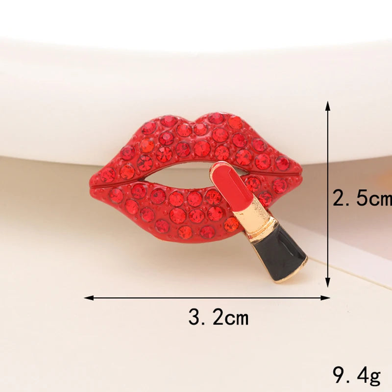 3D Pink Lip Nail Charms Luxury Metal Nail Art Jewelry for DIY Manicure Decoration
