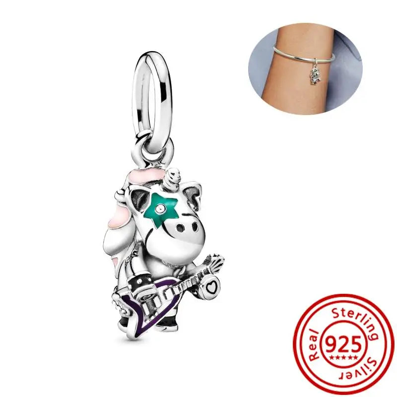 Sterling Silver Animal Charm Beads for Bracelets Featuring Unicorns, Squirrels, Elephants, Owls, Cats, Dogs, Lions, Bears and Rabbits Y740