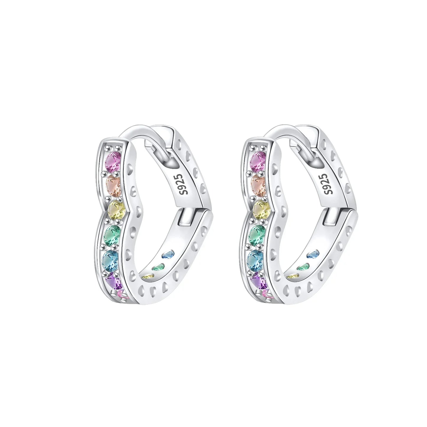 925 Sterling Silver Skull Pumpkin Cross Hoop Earrings Sparkling Zircon Glamorous Women Jewelry