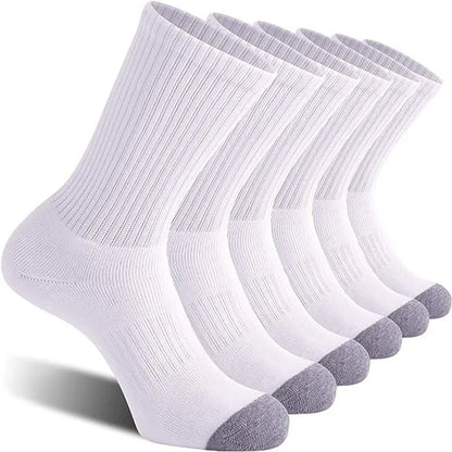 Large Men Cotton Knee High Sports Socks White Bulk