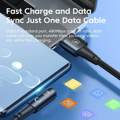 Toocki 6A USB C Cable 90 Degree For OPPO Fast Charging