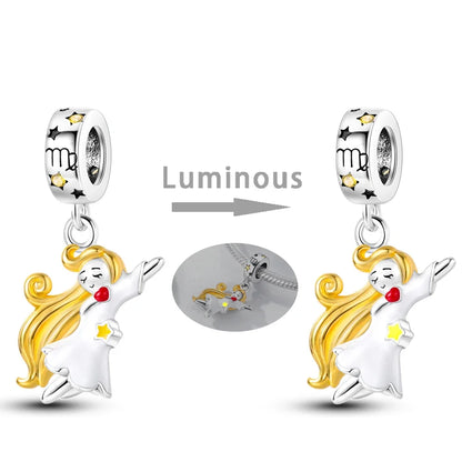 Zodiac Glow In Dark 925 Sterling Silver Charm Beads