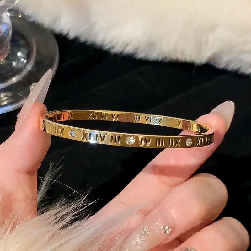 Titanium Steel Gold Silver Color Bangles for Women and Girls 4