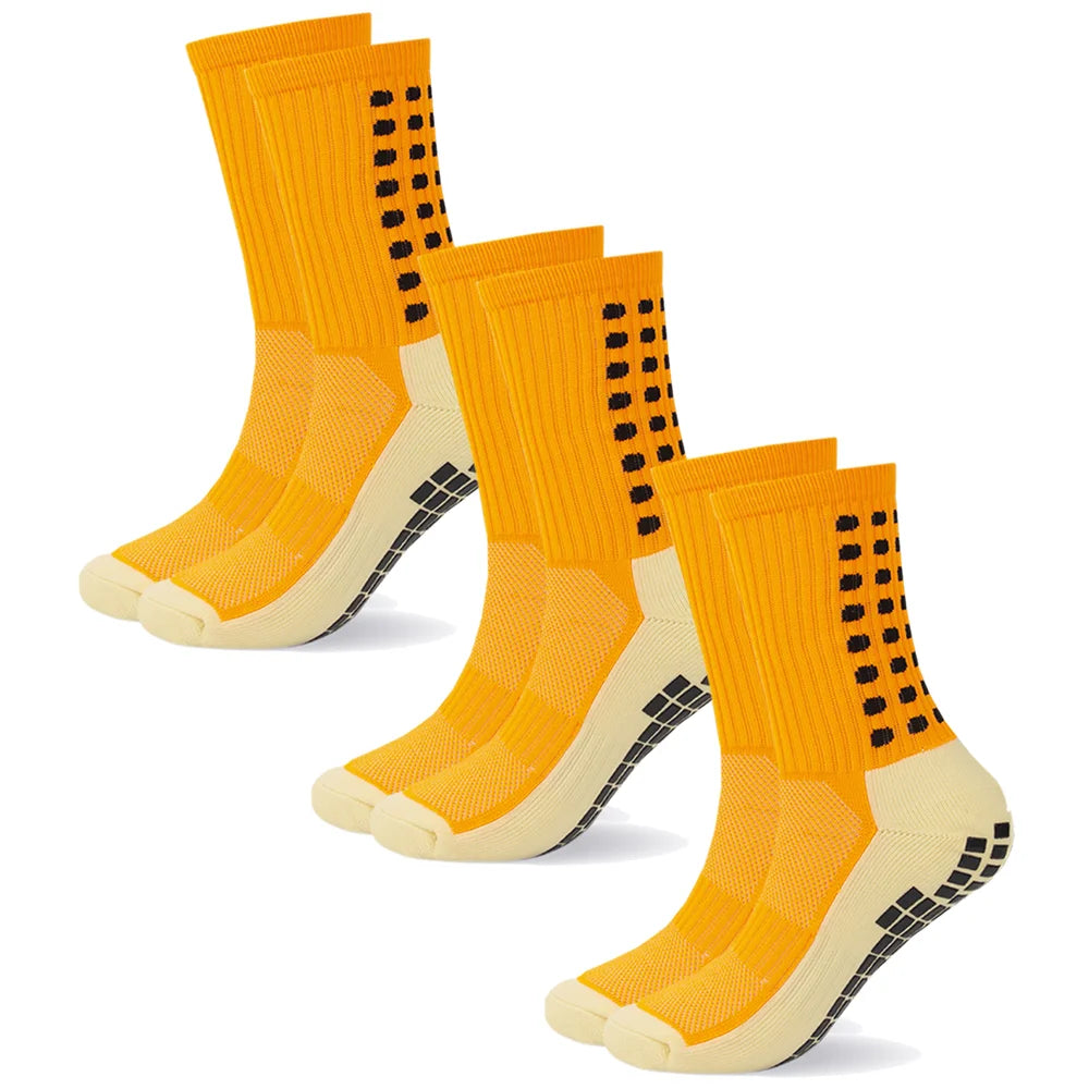 3 Pairs Unisex Anti Slip Crew Socks Towel Sole Cushioned