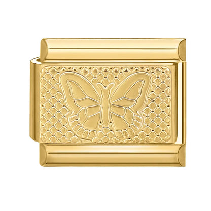 Golden Charm Italian Links for DIY Stainless Steel Bracelet Making