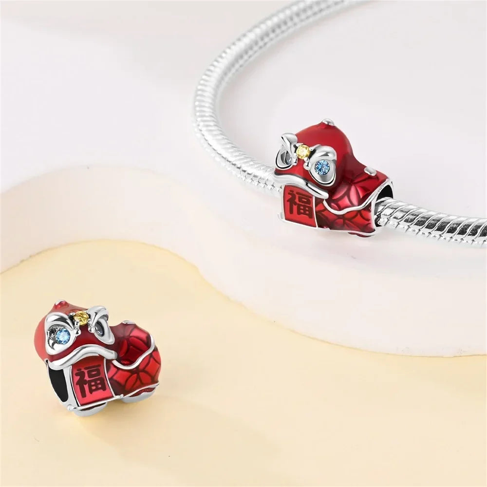 925 Sterling Silver Festive Cookie House Heart Nutcracker Dangle Charm for DIY Christmas Tree and Original Bracelet Gift