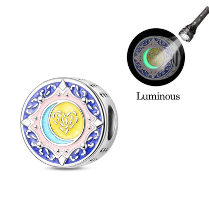 925 Sterling Silver Luminous Lantern Angel Cat Charm