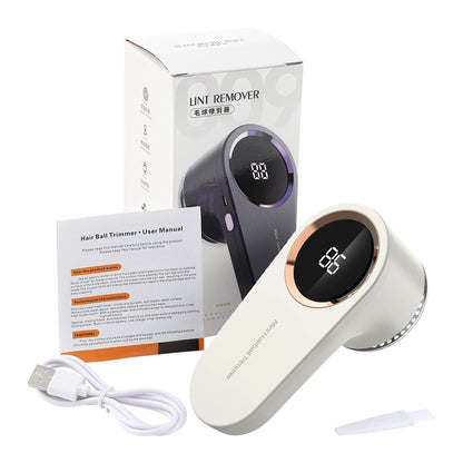 Electric Digital Display Lint Remover Portable Fabric Shaver For Effortless Cleaning gray CHINA